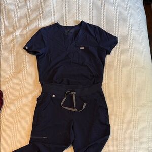 Figs Navy Blue Scrub Set